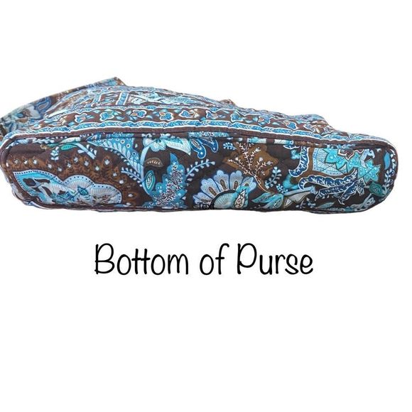 Vera Bradley Java Blue Tic Tac Tote Retired Pattern Turquoise Brown Teal - Picture 5 of 8